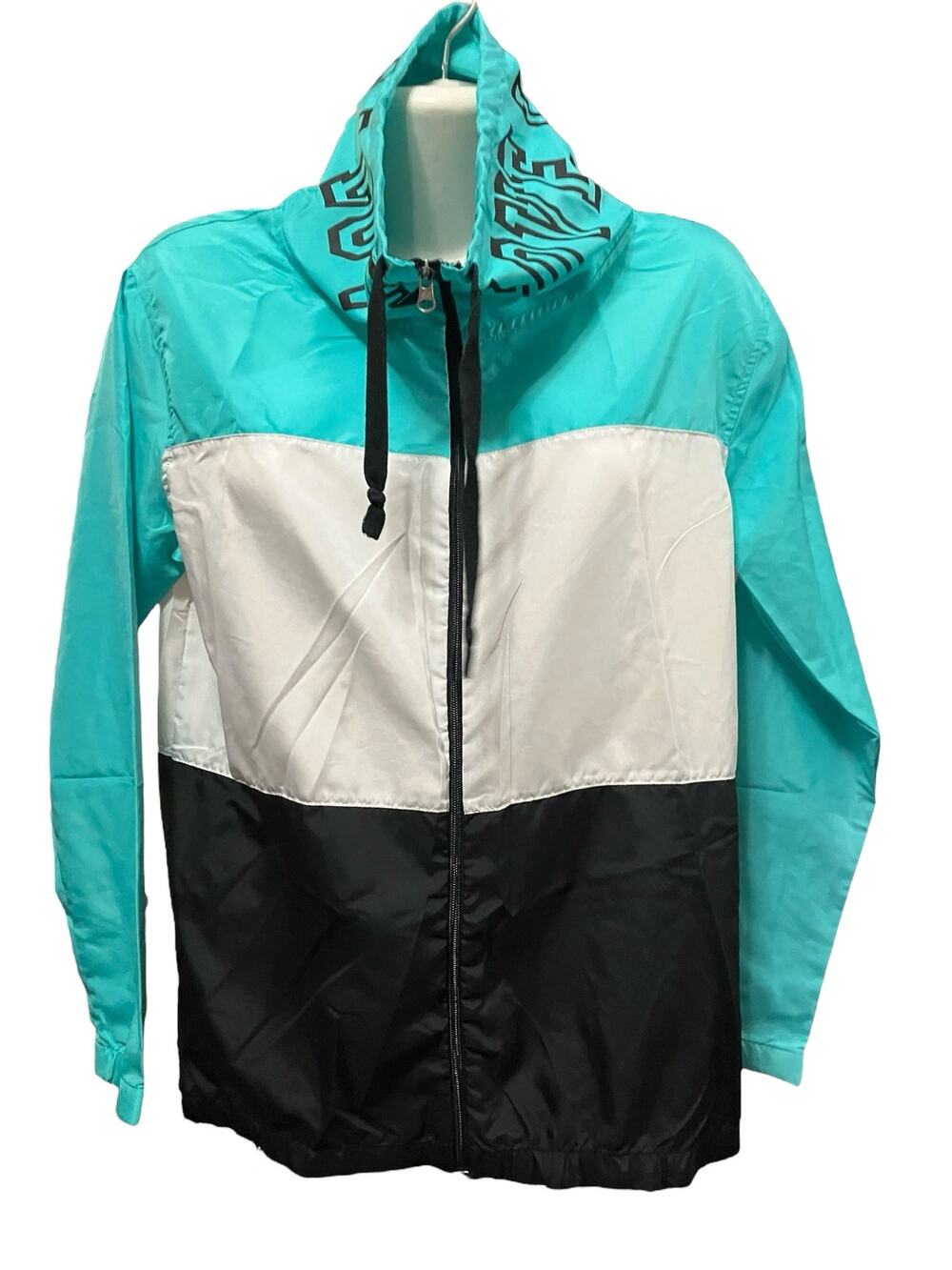 Bobbie Brooks Women's Multicolor Block LOVE Lightweight Full Zip Jacket SZ S